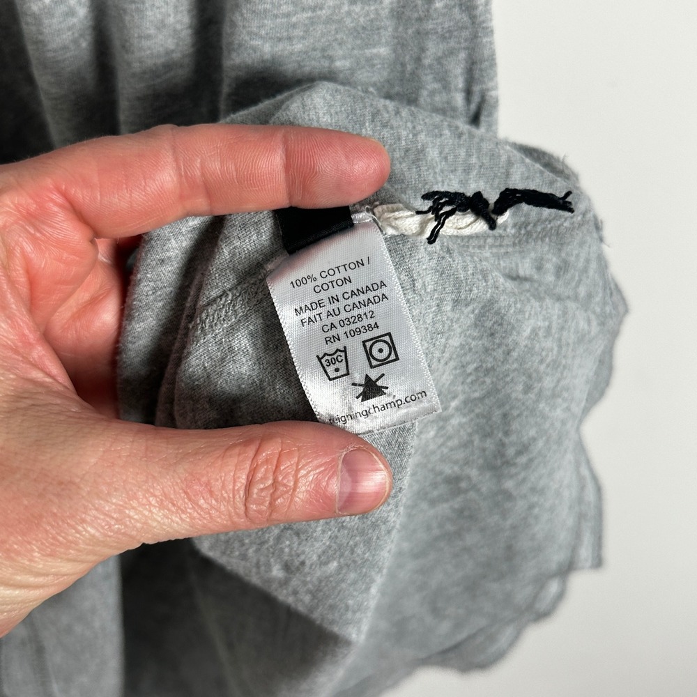 Reigning Champ Canada Grey Short Sleeve Crew Neck T-Shirt Mens Size Large Tee - Picture 7 of 9